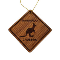 Kangaroo Crossing Ornament - Kangaroo Ornament - Wood Ornament Handmade in USA - Christmas Home Decoration - Kangaroo Christmas