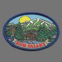 Sun Valley Idaho Patch – ID Souvenir Travel Patch - Sun Valley Resort Lodge Lake House Applique 3.5" Iron On Oval Emblem Badge