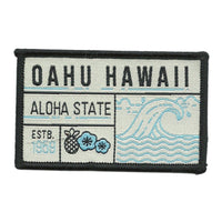 Hawaii Patch – Oahu HI Aloha State – Travel Patch Iron On – HI Souvenir Patch – Embellishment Applique – Travel Gift 3″ Waves
