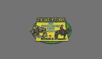 North Dakota Patch – ND State Travel Patch Souvenir Applique 3" Iron On The Peace Garden State Bismarck Cowboy Buffalo or Bison