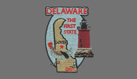 Delaware Patch – State Travel Patch DE Souvenir Embellishment or Applique 3" The First State Dover Capital Lighthouse Rooster