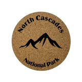 North Cascades Cork Coasters Set of 4 Mountain North Cascades National Park Washington Souvenir Ski Resort WA Travel Gift Memory