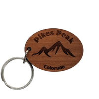 Pikes Peak Keychain Colorado Mountains Handmade Wood Keyring Souvenir CO Ski Resort Skiing Pike National Forest Travel Gift Tag Key Ring