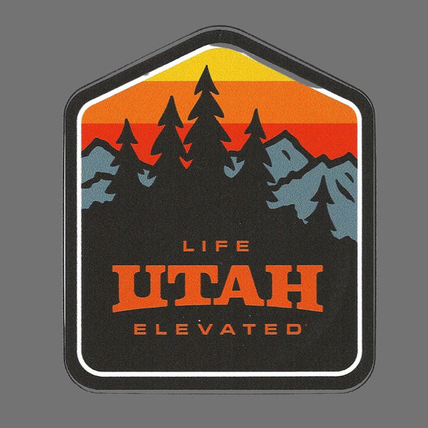 Utah Decal – Life Elevated - Travel Sticker – UT Souvenir Decal – Travel Gift 3.25" Made in USA Retro Car Decal Water Bottle