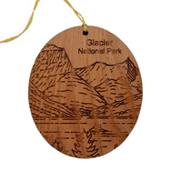 Glacier National Park Ornament - Saint Mary Lake Wild Goose Island - Handmade Wood - Montana Souvenir Christmas Travel Gift 3"