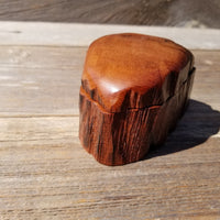 Wood Ring Box Redwood Rustic Handmade #513 California Storage Live Edge Mini Birthday Gift Christmas Gift Mother's Day Gift
