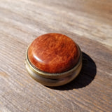 Redwood Pill Box 3 Sections Handmade Top California Burl #416 Souvenir Memento Mothers Day Gift Antique Bronze