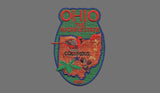 Ohio State Travel Patch OH Souvenir Iron On Embellishment or Applique 3" The Buckeye State Columbus Cardinal Carnation Buckeye