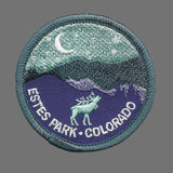 Estes Park Colorado Patch – Travel Patch Iron On Applique Patch Embellishment 2.25" Circle Rocky Mountain National Park CO Souvenir