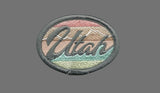 Utah Patch – Travel Patch Iron On – UT Souvenir Patch – Embellishment Applique – Travel Gift 2.25″ Retro Pastel Oval