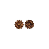 Daisy Flower Earrings - Cherry Wood Earrings - Stud Earrings - Post Earrings - Daisies Floral Flowers