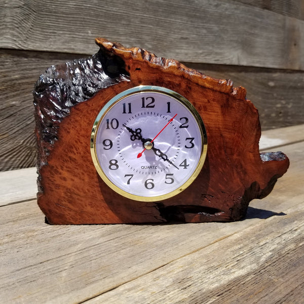 Redwood Burl Clock Table Shelf Mantle Desk Office Gifts for Men