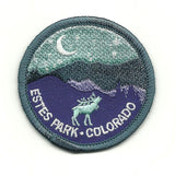 Estes Park Colorado Patch – Travel Patch Iron On Applique Patch Embellishment 2.25" Circle Rocky Mountain National Park CO Souvenir