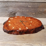 Wood Wall Clock Redwood Burl Hanging Rustic Anniversary Gift One of a Kind Unique Gift #427 Handmade Mini
