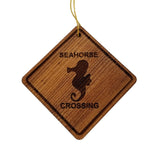 Seahorse Crossing Ornament - Seahorse Ornament - Wood Ornament Handmade in USA - Christmas Home Decoration - Seahorse Christmas