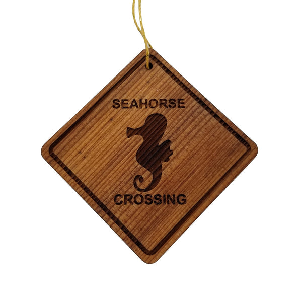 Seahorse Crossing Ornament - Seahorse Ornament - Wood Ornament Handmade in USA - Christmas Home Decoration - Seahorse Christmas