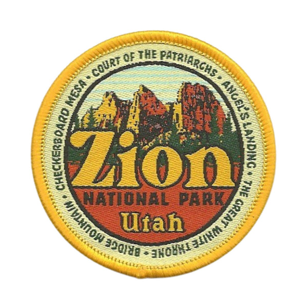 Utah Patch – UT Zion National Park - Zion Landmarks Travel Patch Iron On – Souvenir Patch – Applique – Travel Gift 2.25" Rock Formation