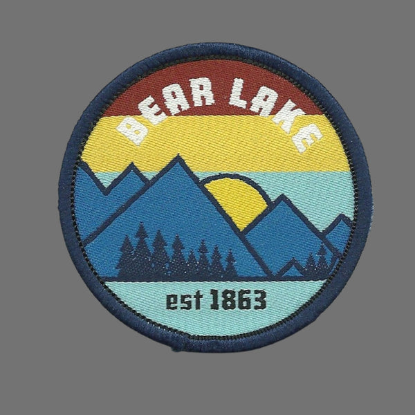 Idaho  Utah Patch – ID UT Bear Lake Travel Patch – Souvenir Patch – Embellishment Applique –  2.25" Iron On Mountain Trees Sun