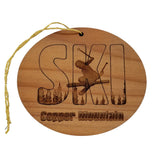 Copper Mountain Colorado Ski Ornament - Handmade Wood Ornament - CO Souvenir - Ski Skiing Skier Trees Christmas Travel Gift