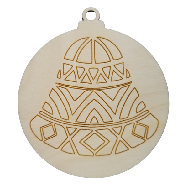 Color Your Own Ornament - Wood Art ONLY - Globe Engraved Bell Ornament DIY  - Coloring Project - Craft Supply - Kids Craft Project