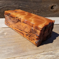 Handmade Wood Box with Redwood Tree Engraved Rustic Handmade Curly Wood #492 California Redwood Jewelry Box Storage Box