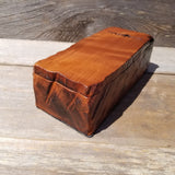 Handmade Wood Box with Redwood Tree Engraved Rustic Handmade Curly Wood #472 California Redwood Jewelry Box Storage Box