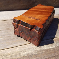Wood Jewelry Box Redwood Tree Engraved Rustic Handmade Curly Wood #510 Mens Valet Christmas Gift 5th Anniversary