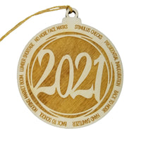 2021 Christmas Ornament - 2021 Events - Handmade Wood Ornament -  2021 Memories - 2021 History - Back to Work - Back To School 3.5"