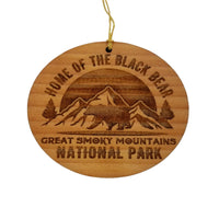 Smoky Mountains Ornament - Home of the Black Bear -Handmade Wood - Tennessee Souvenir Christmas Ornament Travel Gift 3 Inch National Park