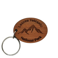 Lassen Volcanic National Park Keychain Mt Lassen Mountains Wood Keyring California Ski Skiing Skier Hiking Souvenir Travel Gift Key Tag Bag