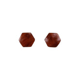 Redwood Earrings - Hexagon Wood Earrings - California Redwood Stud Earrings