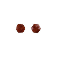 Redwood Earrings - Hexagon Wood Earrings - California Redwood Stud Earrings