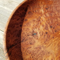Handmade Wood Bowl Redwood Bowl Deep Plate 7.5 Inch California USA #441 Hand Turned Shallow Bowl Redwood Burl