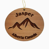 Jasper Alberta Ornament Handmade Wood Ornament Alberta Canada Souvenir Mountain Marmot Basin