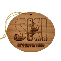Breckenridge Ski Resort Colorado Ski Ornament - Handmade Wood Ornament - CO Souvenir - Ski Skiing Skier Trees Christmas Travel Gift