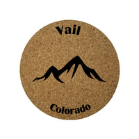 Vail Colorado Cork Coasters Set of 4 Mountains Ski Resort Skiing Skier Vail CO Souvenir Travel Gift Memory