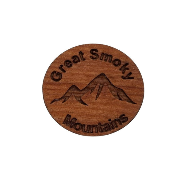 Great Smoky Mountains Hat Pin Mtn Design Handmade Wood Made in USA Souvenir Laser Cut Travel Gift Lapel Pin