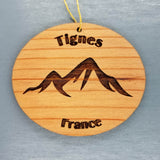 Tignes France Ornament Handmade Wood Ornament Tignes Souvenir Mountain Ski Resort