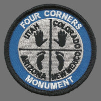 Four Corners Monument Patch – Utah Colorado Arizona New Mexico Borders - Travel Patch Iron On – Souvenir Patch – Applique – Travel Gift 2.5"