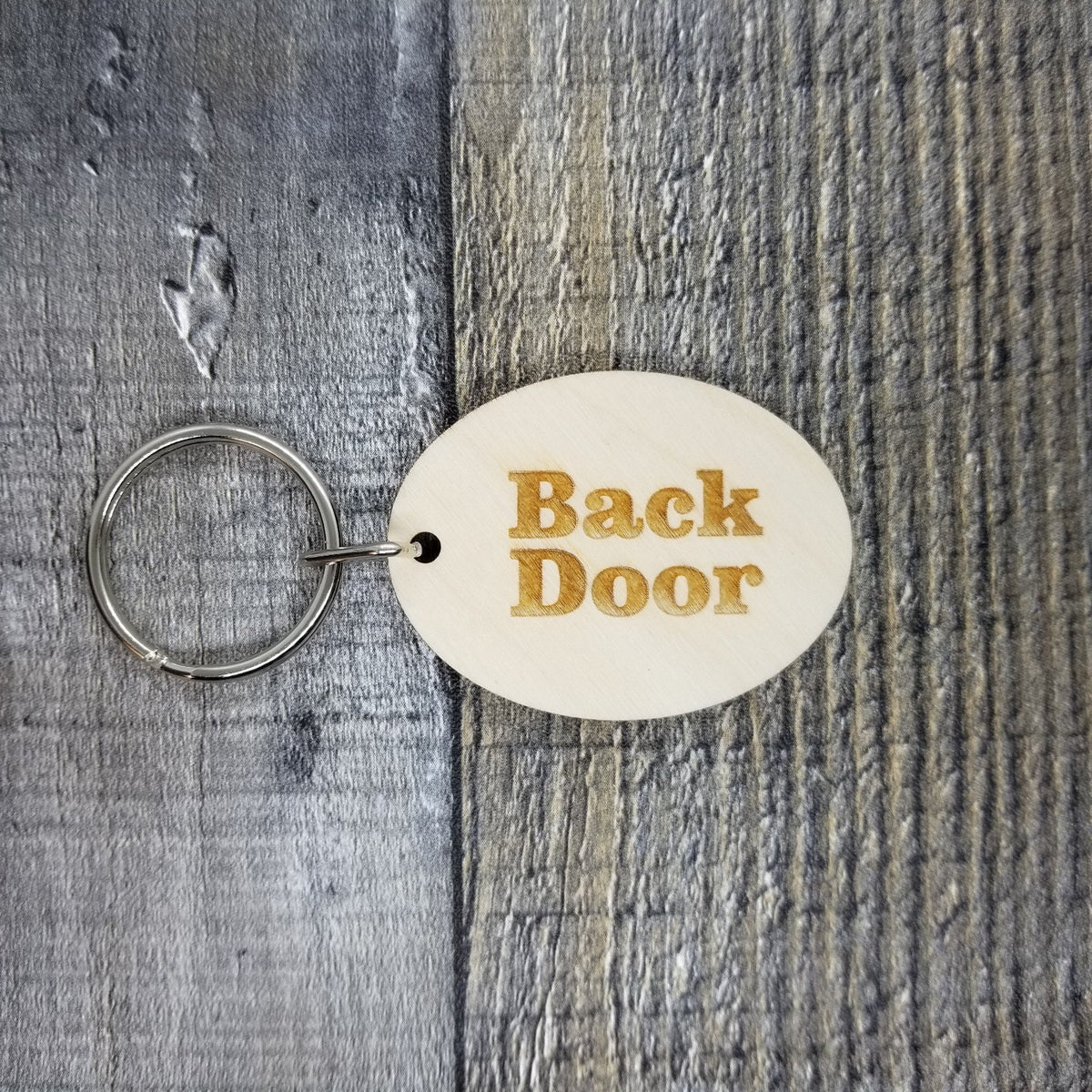 Back Door Wood Keychain Key Ring Keychain Gift - Key Chain Key Tag Key ...