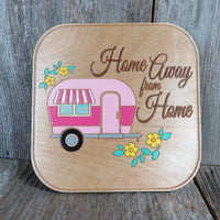 Color Your Own Wood Art ONLY DIY - Home Away From Home Trailer Wood Trivet - Coloring Project - Adult Craft Project Supply - Relaxation Gift