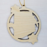 Arizona Ornament - State Shape with Snowflakes Cutout AZ- Handmade Wood Ornament Made in USA Christmas Decor