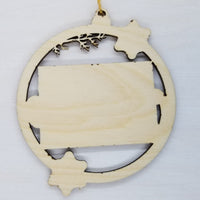 Colorado Ornament - State Shape with Snowflakes Cutout CO Souvenir - Handmade Wood Ornament Made in USA Christmas Decor