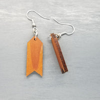 Redwood Earrings - Arrow Wood Earrings - California Redwood Dangle Earrings - CA Souvenir Keepsake - Wood Gift Women