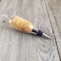 Wine Stopper Rustic Wood Gift for Her Maple Live Edge Top Handmade #303 Made in USA