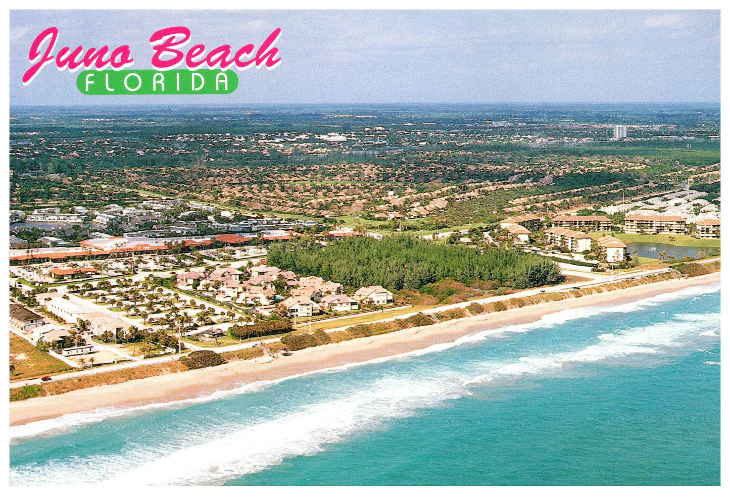 Vintage Florida Postcard Juno Beach FL 4x6 Atlantic Ocean 1980s John Gordash Scenic Florida Distributors 1990s