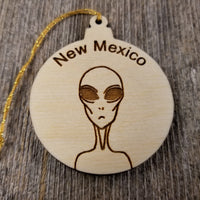 Alien New Mexico Christmas Ornament Wood Laser Cut Handmade in USA Travel Gift Souvenir Memento NM