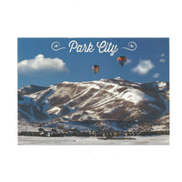Park City Utah Postcard Skiing Ski Resort Snow Dusted Mountains Hot Air Balloon 4x6 - Great for Crafting - Decoupage - Scrapbooking Supply