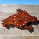 Wood Wall Clock Redwood Burl Hanging Art Rustic Slab #489 Anniversary Gift One of a Kind Unique Gift Handmade LG