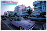 Vintage Florida Postcard Miami Beach FL 4x6 1980s Scenic Florida Distributors 1990s Art Deco 1950s Car Ocean Drive Colony Hotel
